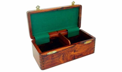 Coffret de Rangement en Bois de Rose Doré pour Jeu d'Echecs en Bois (Hauteur de Roi = 7 cm)