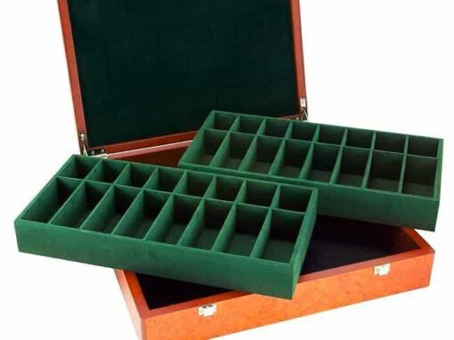 Mallette de Rangement en Bois Jeu d'Echecs en Bois (Hauteur de Roi =10 cm; Diamètre base de Roi max = 4,2 cm)