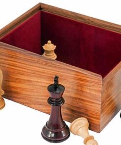 Coffret de Rangement en Bois de Rose Doré pour Jeu d'Echecs en Bois (Hauteur de Roi = 11 cm)