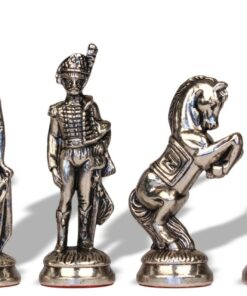 Jeu d'Échecs Napoléon - Échiquier en bois de Bruyère et Bois d'Orme avec tiroir & Pièces en métal