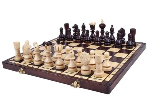 190-1-Ensemble-Consul-Jeu-Echecs-Bois-Charme-Hêtre-Echiquier-Pliant-Bois